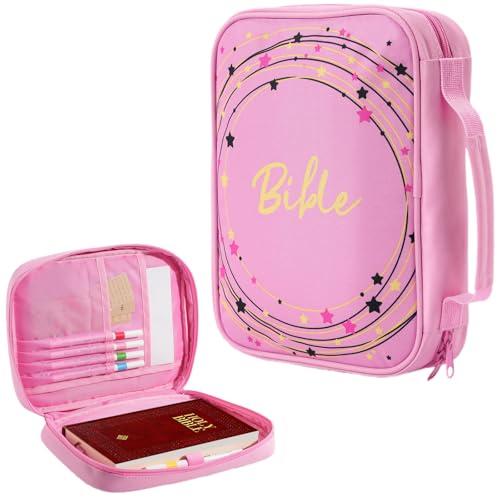ProCase Bibelhülle mit Reißverschluss, Bibel Tragetasche Bibeltasche Bibelumschlag Bible Cover Case, Bibelüberzug Geschenk für Männer Frauen- Rosa ProCase Bibelhülle mit Reißverschluss, Bibel Tragetasche Bibeltasche Bibelumschlag Bible Cover Case, Bibelüberzug Geschenk für Männer Frauen- Rosa von ProCase