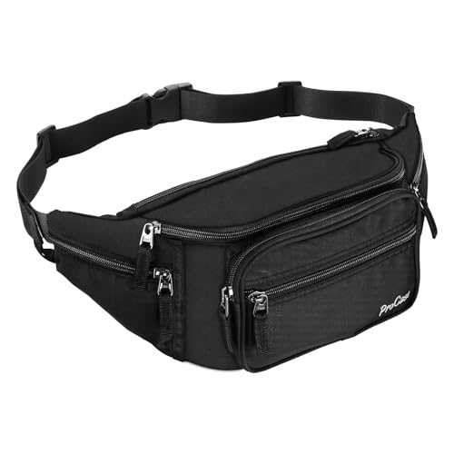 ProCase Große Bauchtasche Gürteltasche Wasserdicht Hüfttasche für Herren und Damen Große Nylon Fanny Pack mit 6 Reißverschlusstaschen für Reisen Sport Wandern Joggen Hundespaziergänge ProCase Große Bauchtasche Gürteltasche Wasserdicht Hüfttasche für Herren und Damen Große Nylon Fanny Pack mit 6 Reißverschlusstaschen für Reisen Sport Wandern Joggen Hundespaziergänge von ProCase
