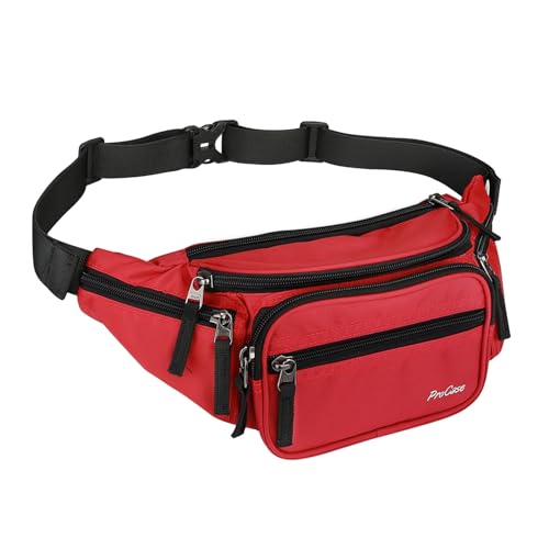 ProCase Bauchtasche Gürteltasche Wasserdicht Hüfttasche für Herren und Damen Klein Nylon Fanny Pack mit 6 Reißverschlusstaschen für Outdoor Reisen Sport Wandern Joggen Hundespaziergänge ProCase Bauchtasche Gürteltasche Wasserdicht Hüfttasche für Herren und Damen Klein Nylon Fanny Pack mit 6 Reißverschlusstaschen für Outdoor Reisen Sport Wandern Joggen Hundespaziergänge von ProCase