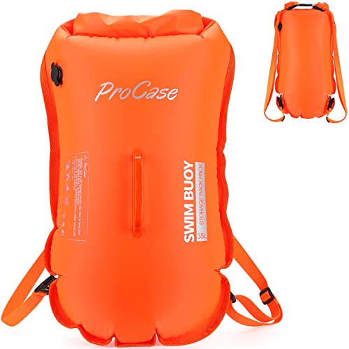 ProCase Schwimmboje Doppelairbags mit 35L Trockensack, Swim Buoy Aufblasbar Boje mit Schultergurt, Sichtbares Signal Schwimm Rucksack zum Sicherheit Boje -Orange ProCase Schwimmboje Doppelairbags mit 35L Trockensack, Swim Buoy Aufblasbar Boje mit Schultergurt, Sichtbares Signal Schwimm Rucksack zum Sicherheit Boje -Orange von ProCase