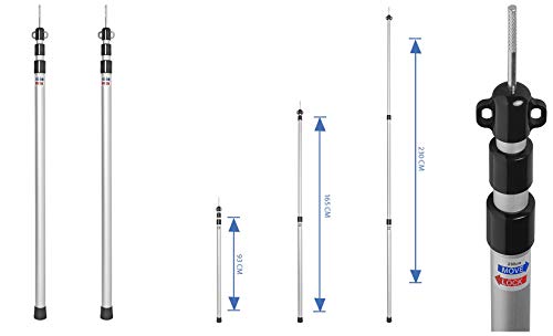 ProPlus 2 STK Teleskop Zeltstange 93-230 cm Alu 3 Größen einstellbar ProPlus 2 STK Teleskop Zeltstange 93-230 cm Alu 3 Größen einstellbar von ProPlus