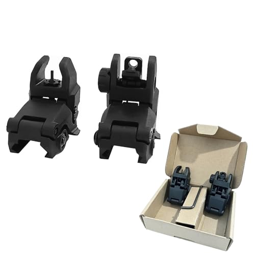 ProWildGear Polymer (Not Metal) Folding Front and Rear Set Flip Up Backup Sights for Picatinny 20mm Rail(Black) von ProWildGear