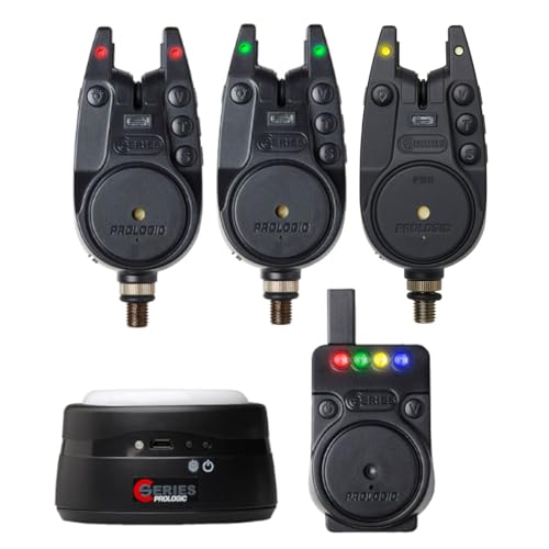 Prologic C-Series Pro Alarm Set 3+1+1 Red Green Yellow - Bissanzeiger Set, Bissmelder zum Karpfenangeln, Karpfenzubehör von Prologic