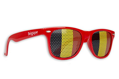 Promo Trade 10 x - Fanbrille - Sonnenbrille – Belgien - Brille - Rot - Schwarz Gelb Rot - Belgium - Belgique - België - Fan Artikel von Promo Trade