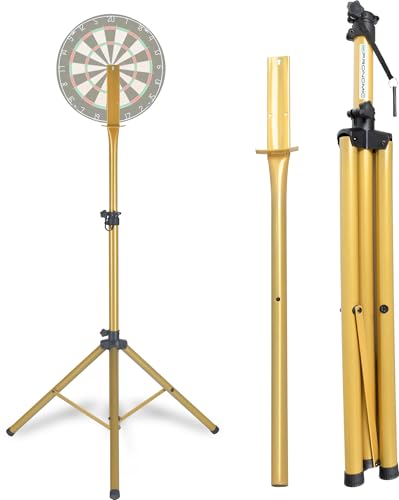 Pronomic DA-45S GD Ständer für Dartscheibe - Dartboard Halterung - Dartständer aus goldfarbenem Stahl - stufenlos höhenverstellbar - Gold von Pronomic