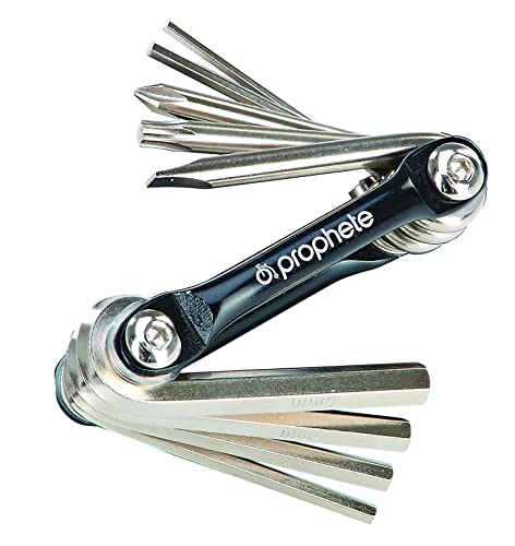 Prophete Multitool 9 Funktionen, Sechskant-Schlüssel 2, 2,5, 3, 4, 5, 6 mm, Torx Schlüssel T25, PH2 Kreuszschraubendreher, 4 mm Schlitzschraubendreher von Prophete