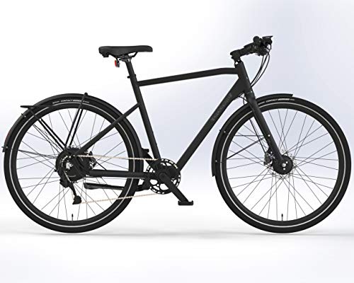 Prophete E-Bike Geniesser, Elektrofahrrad für Damen und Herren, City E-Bike 28", AEG EasyDrive Mini, Frontmotor, Farbe schwarz von Prophete