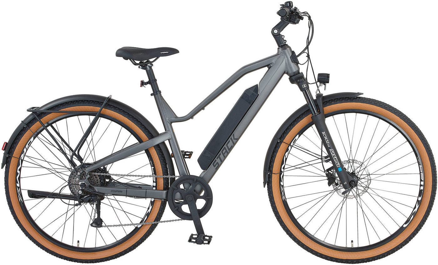 Prophete E-Bike Stack 1.3, 8 Gang Shimano Acera Schaltwerk, Kettenschaltung, Heckmotor, 418 Wh Akku, Pedelec, Elektrofahrrad für Herren, Trekkingrad von Prophete