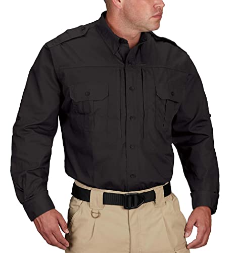 Propper Herren Popeline Tactical Shirt Taktisches Hemd Langarm, schwarz, X-Small von Propper