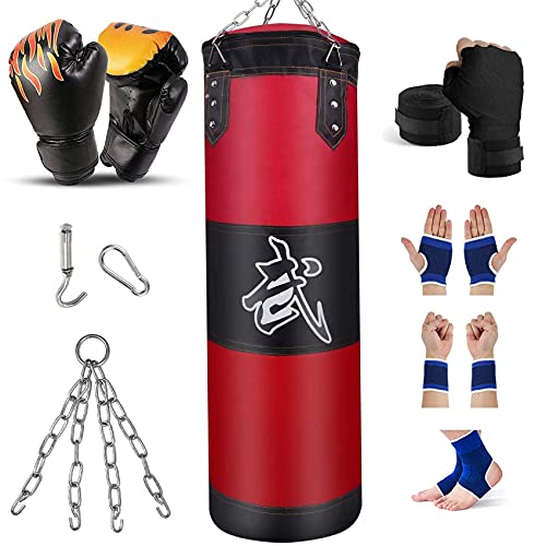 Prorobust Schwerer Boxsack für Erwachsene Jugendliche Kinder Ungefüllter Boxsack Set mit Boxhandschuhen, Wraps, Kette, Deckenhaken für MMA, Kickboxen, Muay Thai, Karate, Taekwondo Prorobust Schwerer Boxsack für Erwachsene Jugendliche Kinder Ungefüllter Boxsack Set mit Boxhandschuhen, Wraps, Kette, Deckenhaken für MMA, Kickboxen, Muay Thai, Karate, Taekwondo von Prorobust
