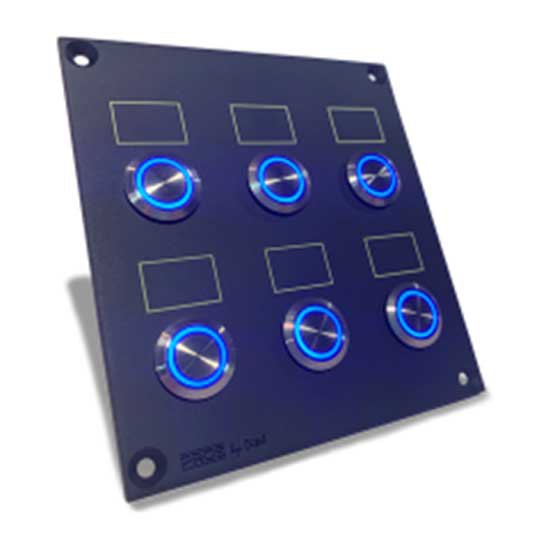 Pros 3 Switches+3 Push Button Mounted Plate Blau von Pros