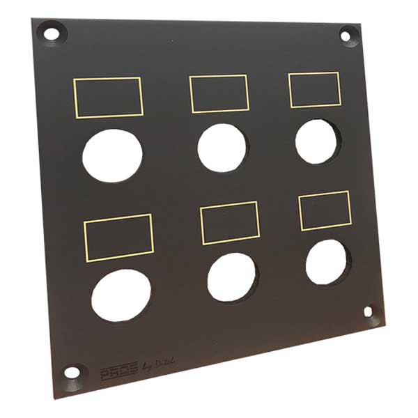 Pros 6 Antivandal Push Buttons/switches Mounting Plate Golden Pros 6 Antivandal Push Buttons/switches Mounting Plate Golden von Pros