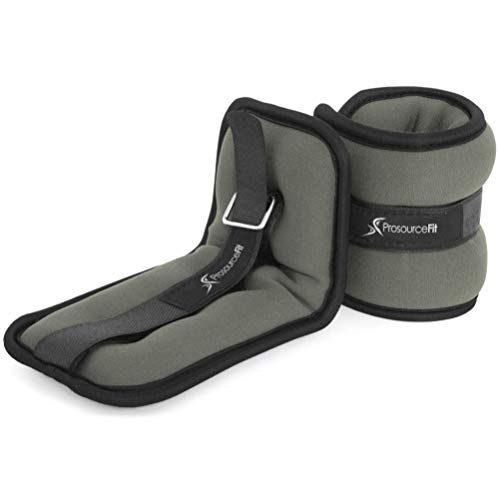 ProSource Knöchel Handgelenk Gewichte Set von 2, verstellbar Comfort Fit, 1 bis 5 LB für Damen, Herren oder Kinder, 2lb, Grey-2lb von ProsourceFit