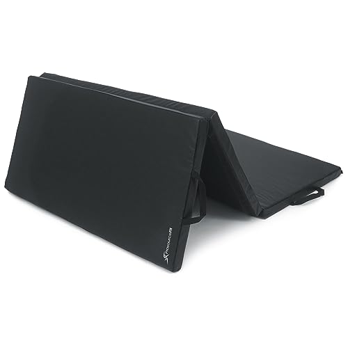ProsourceFit Tri-Fold Folding Thick Exercise Mat 6’x4’ with Carrying Handles for Tumbling, Martial Arts, Gymnastics, Stretching, Core Workouts, Black ProsourceFit Tri-Fold Folding Thick Exercise Mat 6’x4’ with Carrying Handles for Tumbling, Martial Arts, Gymnastics, Stretching, Core Workouts, Black von ProsourceFit