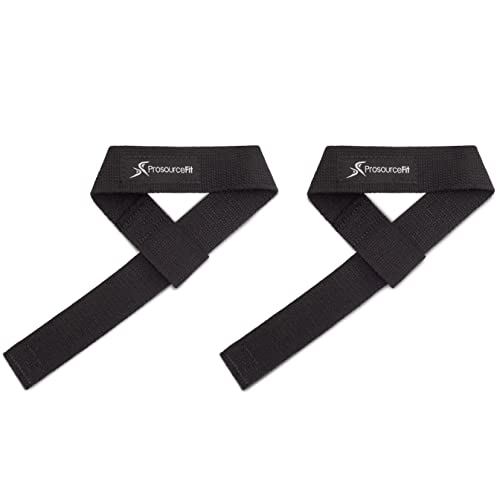ProsourceFit 1 Paar Gewichtheberbänder für Damen und Herren, verstellbare Baumwollgurte für besseren Halt, Schwarz von ProsourceFit