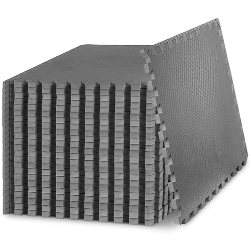 ProsourceFit Extra Thick Puzzle Exercise Mat, EVA Foam Interlocking Tiles for Protective, Cushioned Workout Flooring for Home and Gym Equipment, Grey - 3/4 inch - 96 Sq Ft - 24 Tiles ProsourceFit Extra Thick Puzzle Exercise Mat, EVA Foam Interlocking Tiles for Protective, Cushioned Workout Flooring for Home and Gym Equipment, Grey - 3/4 inch - 96 Sq Ft - 24 Tiles von ProsourceFit