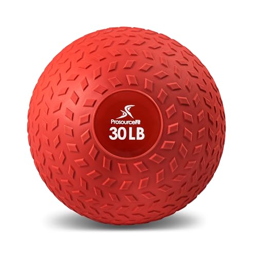 ProsourceFit Slam Medicine Balls 5, 10, 15, 20, 25, 30, 50lbs Smooth and Tread Textured Grip Dead Weight Balls for Strength and Conditioning Exercises, Cardio and Core Workouts von ProsourceFit