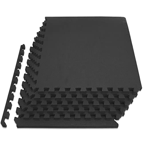 ProsourceFit Unisex-Erwachsene Extra dick Exercise Puzzle Mat, Schwarz, 3/4 inch-24 Sq Ft-6 Tiles von ProsourceFit