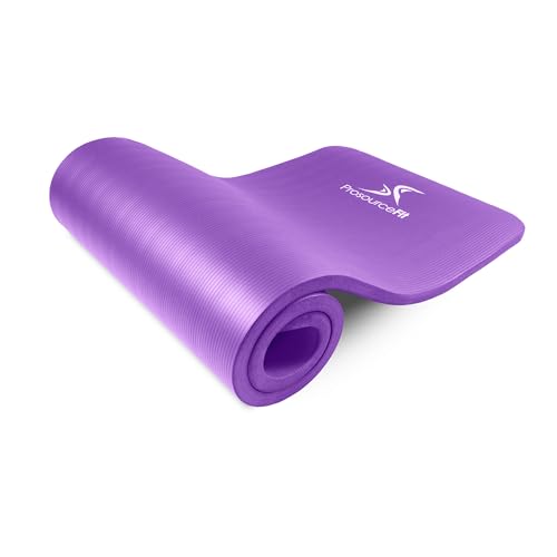 ProsourceFit Extra Thick Yoga and Pilates Mat ½” (13mm) or 1" (25mm), 71-inch Long High Density Exercise Mat with Comfort Foam and Carrying Strap, Grey von ProsourceFit