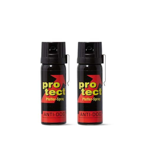 2 Stück Pfefferspray PROTECT Anti-Dog Breitstrahl 50ml KO Spray mit Metallclip Tierabwehrspray zur Selbstverteidigung Reizstoffspray in verschiedenen Sprühvarianten 2 Stück Pfefferspray PROTECT Anti-Dog Breitstrahl 50ml KO Spray mit Metallclip Tierabwehrspray zur Selbstverteidigung Reizstoffspray in verschiedenen Sprühvarianten von Protect