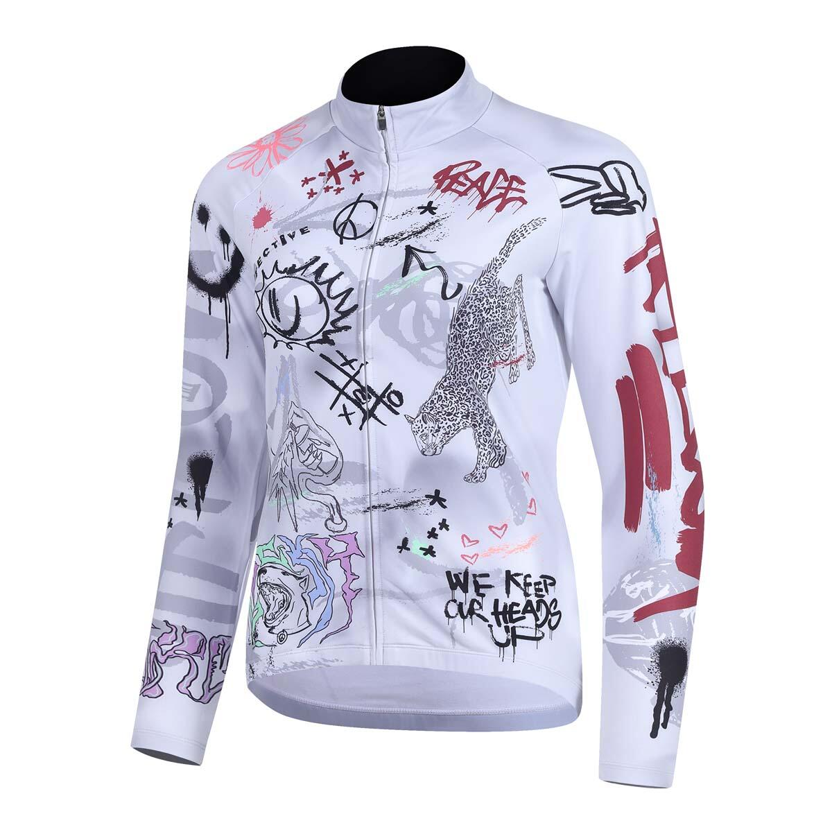 Langarmtrikot - Fahrrad - Damen - P-Paint - weiss von Protective