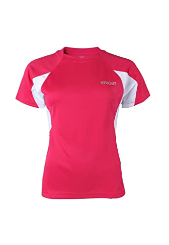 Proviz Klassisches Damen-Sport-T-Shirt, kurzärmelig, reflektierend, atmungsaktiv, Activewear zum Laufen/Radfahren von Proviz