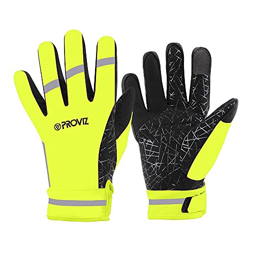 Proviz Sportive Fahrradhandschuhe für Herren, wasserdicht, Neongelb, Größe L Proviz Sportive Fahrradhandschuhe für Herren, wasserdicht, Neongelb, Größe L von Proviz