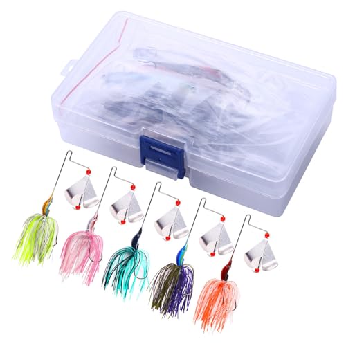 Psdndeww 5 Stücke Spinnerbait Angelköder Angeln Buzzbait Lockt Spinner Köder Schwimmvorrichtungen Angelköder Für Forelle Lachs von Psdndeww