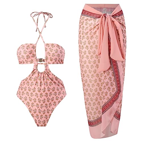 Zweiteiliger Damen-Bikinis mit bequemem Druck, Push-Up-Wickeln, Strandbekleidung von Psdndeww