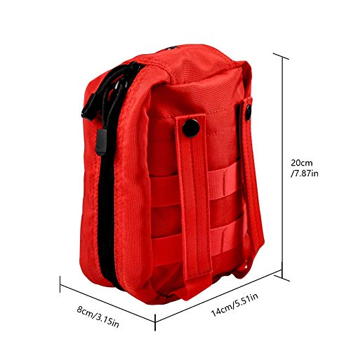Pssopp Medizinische Erste-Hilfe-Tasche, Rot, Faltbare Tasche, Erste-Hilfe-Set-Tasche, Leer, Leere Erste-Hilfe-Tasche, Medizinische Aufbewahrungstasche, Faltbare Erste-Hilfe-Tasche, von Pssopp