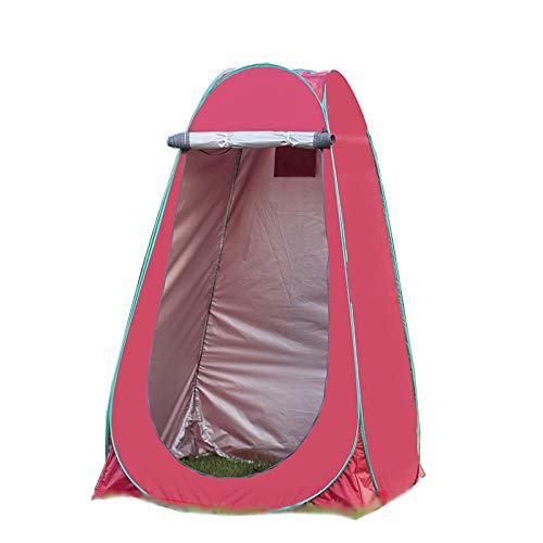Camping-Zelt, Pop-up-Zelt ， Sofort tragbares Außenduschzelt, Campingtoilette, Umkleidekabine, Regenschutz mit Fenster for Camping und Strand, einfacher Aufbau(Red) von PuLAif