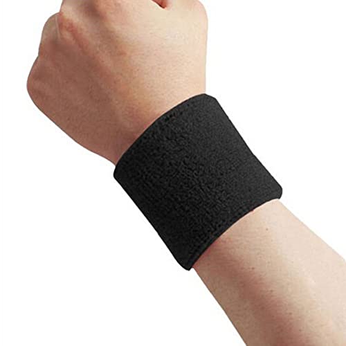 Handgelenk-Schweißbänder, Sport-Armband, Baumwollbandage, Wickelverband, Fitnessstudio, Laufsport, Sicherheit, Handgelenkstütze for Fitness(Black) von PuLAif