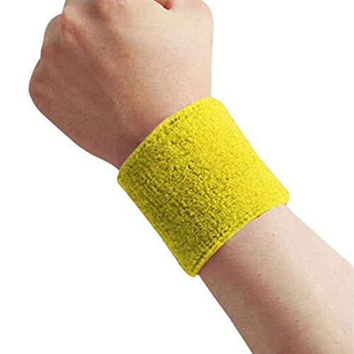 Handgelenk-Schweißbänder, Sport-Armband, Baumwollbandage, Wickelverband, Fitnessstudio, Laufsport, Sicherheit, Handgelenkstütze for Fitness(Yellow) von PuLAif