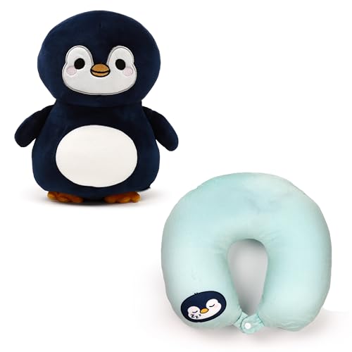 Puckator - Reisekissen mit Plüsch 2 in 1 Pinguin - Swapseazzz, blau, Standard Puckator - Reisekissen mit Plüsch 2 in 1 Pinguin - Swapseazzz, blau, Standard von Puckator