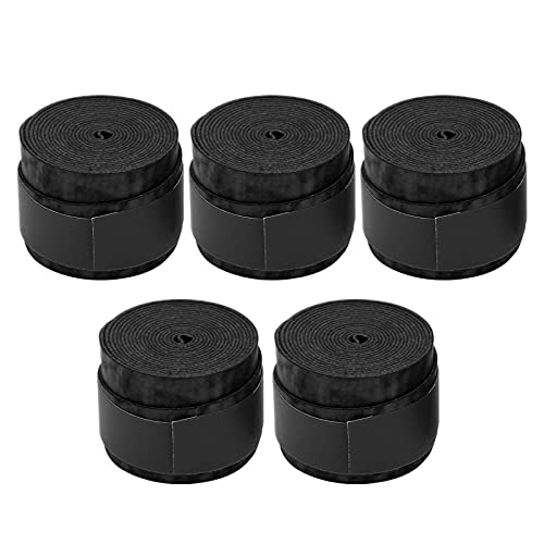 Puepoul 5PCS Griff Over NonSticky Atmungsaktive Matte Schläger Grip Tape für Badminton Tischtennis Schläger, Tennisschläger Griptape (Schwarz) von Puepoul