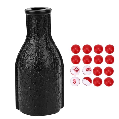Puepoul Billardzubehör, Billard-Pool-Shaker-Flasche mit 16 nummerierten Tally-Kugeln, Pool-Würfelbox, Billard-Zubehör (Schwarz) von Puepoul