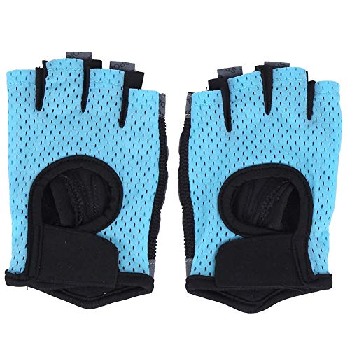 Puepoul Gloves for Men Women Gym Gloves for Working Out Anti-Skid Breathable Sports Training Half Finger Gloves for Yoga Blue (M) von Puepoul