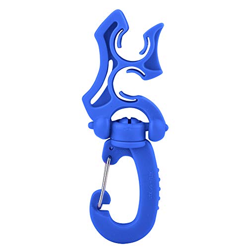 Puepoul Tauchflaschenhalter, Tauchen, doppelter BCD-Schlauchhalter, Clip, Reglerhalter, Schnallenhaken für Tauchen, Schnorcheln, Tauchzubehör (Blue) von Puepoul