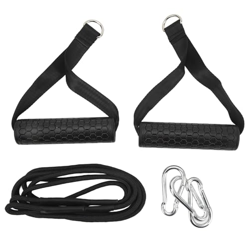 Puepoul Trizeps-Pull-Down-Seil für Fitnessstudio, Kabel-Maschinenaufsätze, Langer Trizeps-Gurt mit 2 Griffen für Multi-Workout-Fitness, Trizeps-Pull-Down-Seil von Puepoul