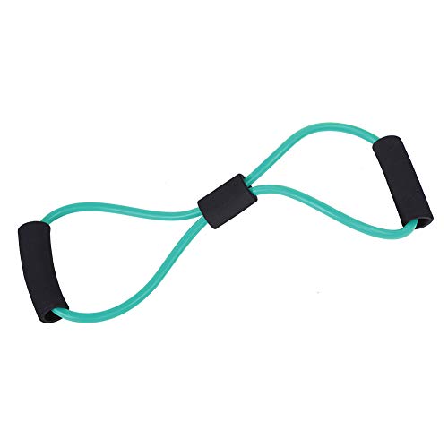 Widerstands-Stretch-Gummiband-Trainingsseil, Schlauch, Workout, Fitness-Übung für Yoga, Fitnessstudio, Widerstandsband-Griffe (Green) von Puepoul