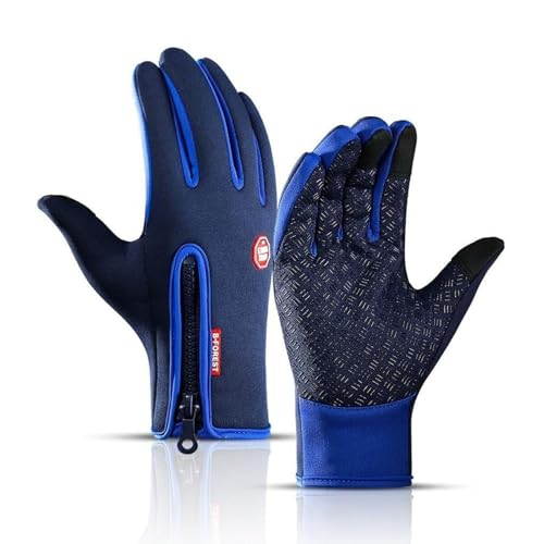 Cozy Season Co Thermal Gloves, Cozyseasonco Thermal Winter Gloves, Dazzlesport Heated Gloves, Outdoor Sports Gloves Short Plus Velvet Windproof Waterproof (Dark Blue,XL) von Pukmqu