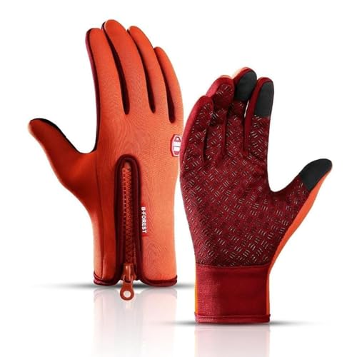 Cozy Season Co Thermal Gloves, Cozyseasonco Thermal Winter Gloves, Dazzlesport Heated Gloves, Outdoor Sports Gloves Short Plus Velvet Windproof Waterproof (Orange,S) von Pukmqu