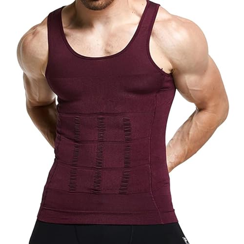 Lilyrhyme Mens Compression Tank Top, Lilyrhyme Compression Shirt, Tonetec Elite Compression Tank, Fitness (L,Red) von Pukmqu