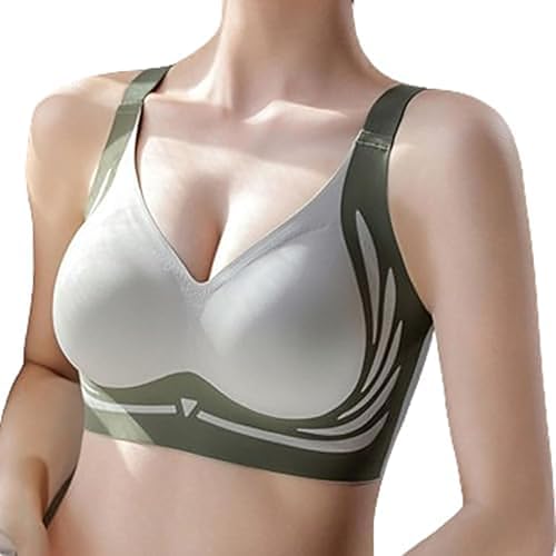 Optimumbid Bra, Zekear Bra, Generallye Bra, Super Gather Bra Wireless Push-Up Bra, No Underwire Full Coverage (XL,Green) von Pukmqu