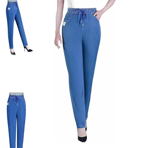 Pukmqu ComfiJeans - High Waist Ultra-Stretch Mom Jeans, Comfijeans Jeans, Bequeme Jeans für Damen, lässige Jeanshose (Blue,3XL) von Pukmqu