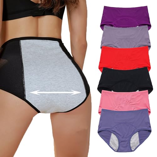 Whisperdry Comfy & Discreet Leakproof Underwear, Eternaldries Leak Proof Underwear, Upgrade Mesh Breathable (D,4XL) von Pukmqu