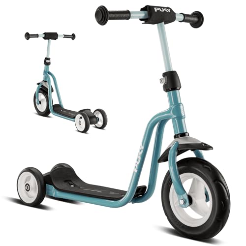 PUKY R1 Scooter | Sicherer Roller für Kinder ab 2 Jahren | Rutschfestes Trittbrett | Höhenverstellbarer Lenker | Top Fahrrad-Alternative | Blau von Puky