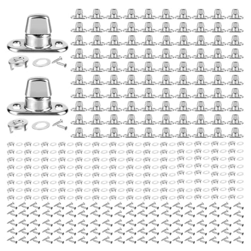 Puleuroy 100-Teiliges Set mit Drehverschlüssen, Drehknopf, Öse und Bolzen, Befestigungsschrauben für Segeltuch, Marine-Verschluss von Puleuroy