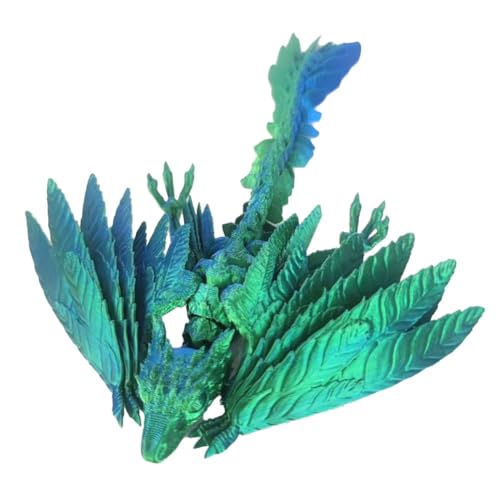 Puleuroy Dynamischer 3D-Gedruckter Drache, Kristalldrache, Zappelspielzeug für Erwachsene, 3D-Gedruckter Beweglicher Drache, Lasergrün von Puleuroy