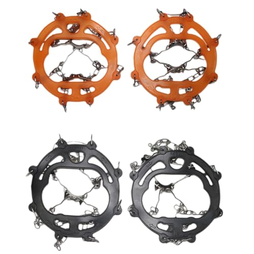 Puleuroy Steigeisen Aus Edelstahl, rutschfeste Skikrallen, rutschfeste Überschuhe für Schlamm, EIS und Schnee, rutschfeste Schuhketten zum Bergsteigen von Puleuroy